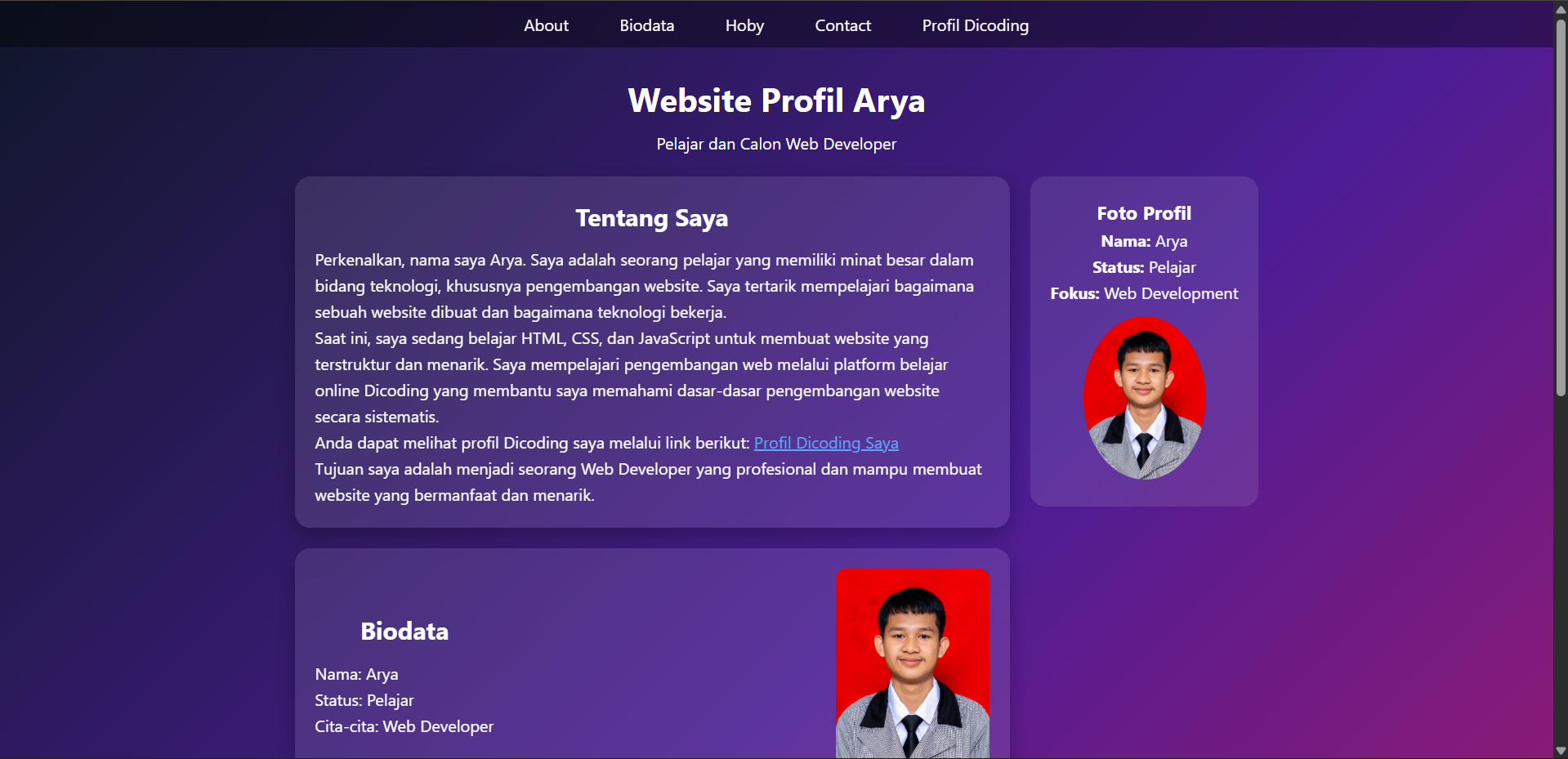 Website Profil Arya
